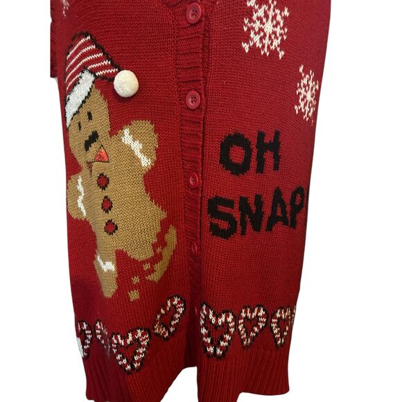 Ugly Christmas Sweater Cute Grumpy Cat In Santa Hat Nope Not Today Size M (7-9) - Picture 2 of 5